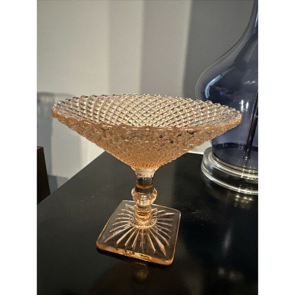Vintage 1930's Anchor Hocking Miss America Pink‎ Compote USA - Picture 1 of 4